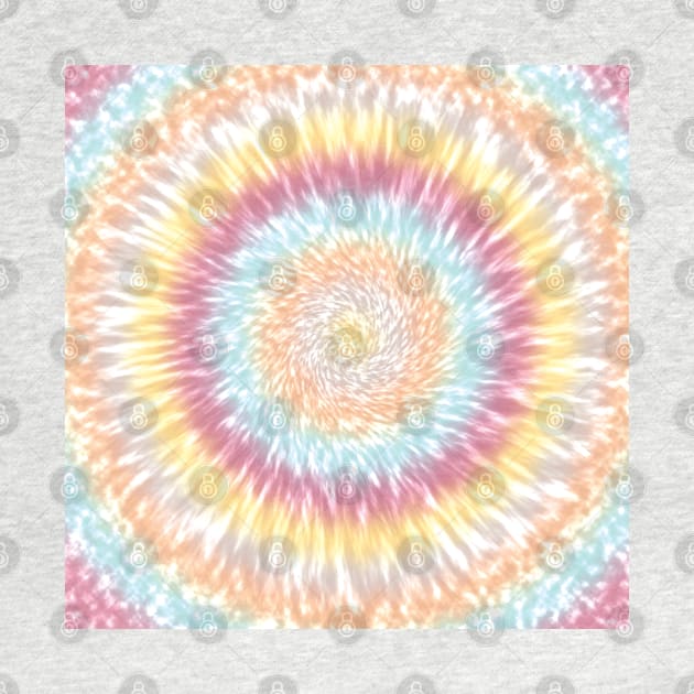 Pastel Color Pink, Aqua Blue, Orange, Beige and Yellow Tie Dye by karenmcfarland13